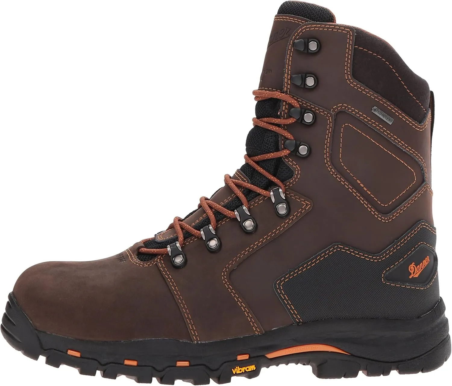 Danner Vicious 8 Insulated Work Boots for Men with Composite Toe - Waterproof Full-grain Leather with Breathable Gore-Tex & Non Slip Heeled Outsole