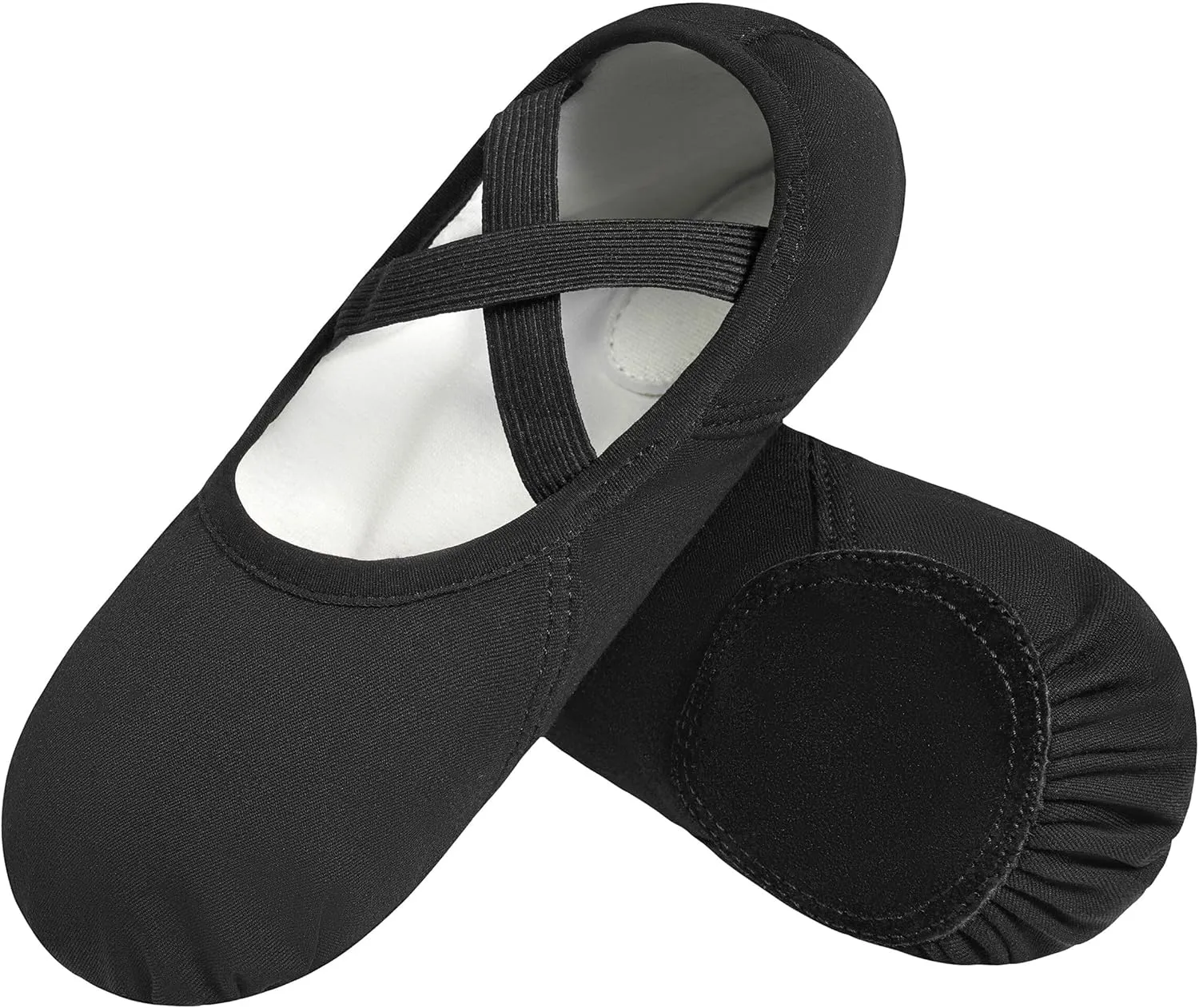 DANSHOW Ballet Shoes for Women Girls Highly Stretch Cotton Shoes Slipper Split Flats Sole