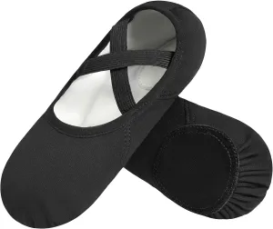 DANSHOW Ballet Shoes for Women Girls Highly Stretch Cotton Shoes Slipper Split Flats Sole