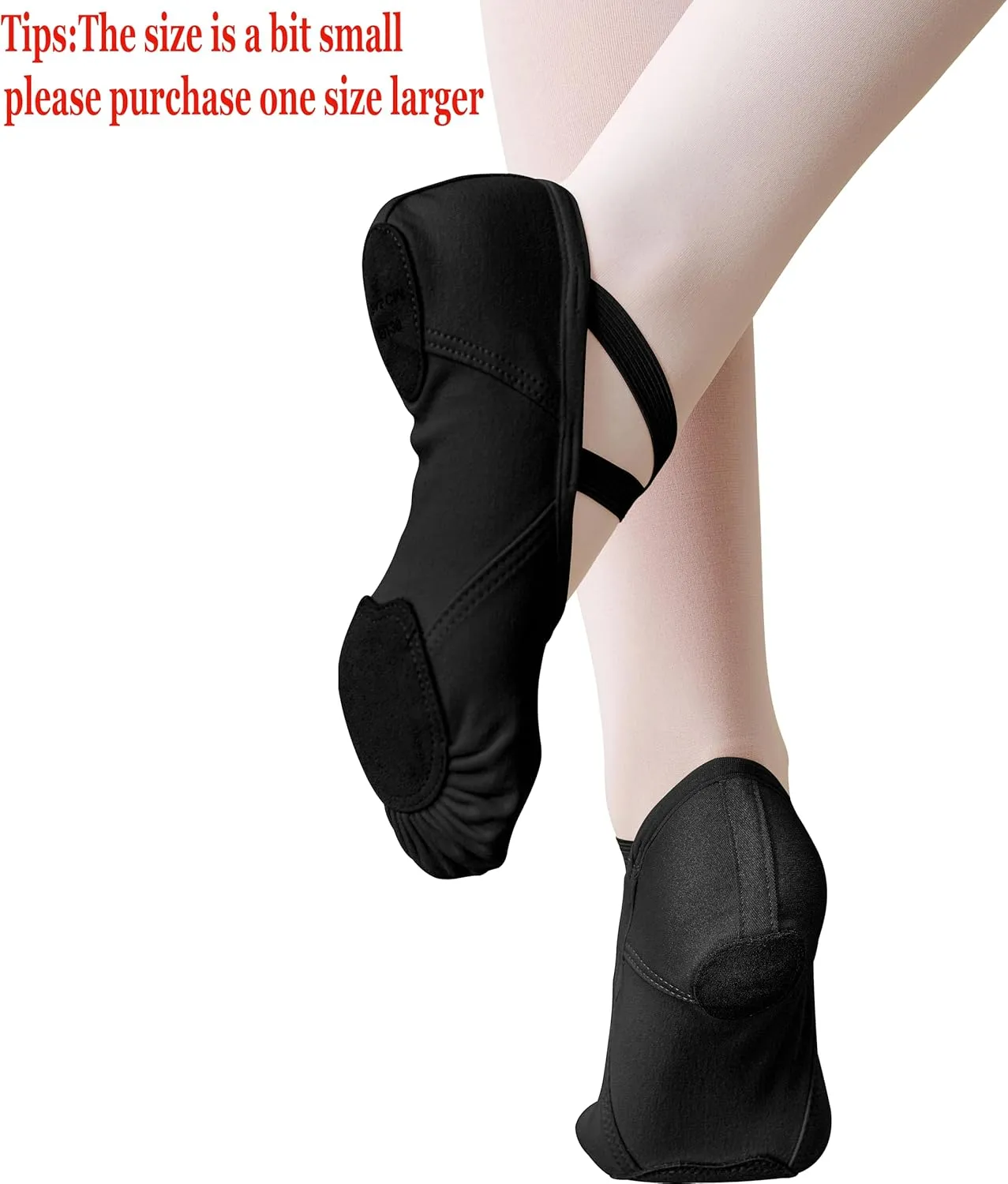 DANSHOW Ballet Shoes for Women Girls Highly Stretch Cotton Shoes Slipper Split Flats Sole