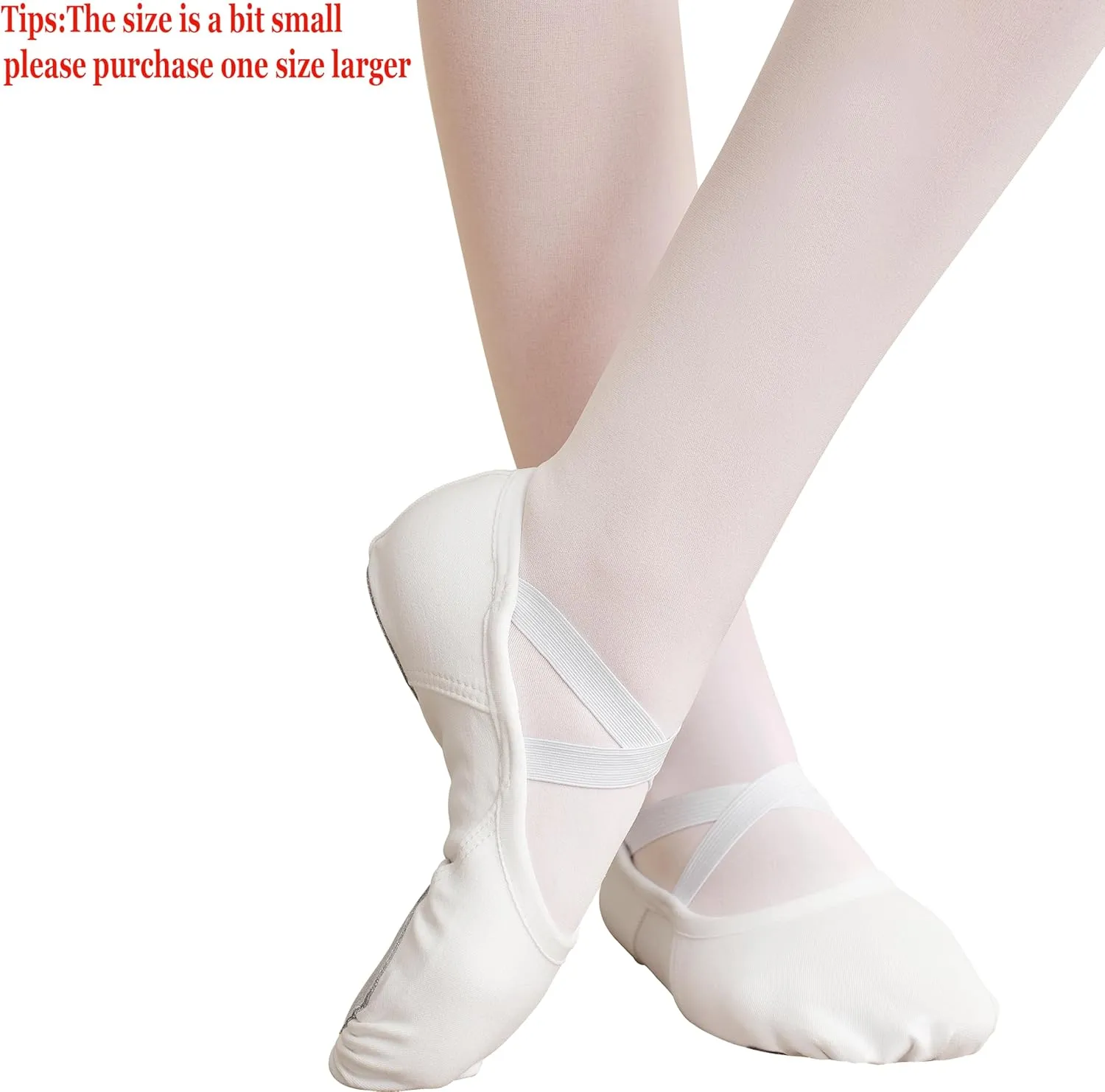 DANSHOW Ballet Shoes for Women Girls Highly Stretch Cotton Shoes Slipper Split Flats Sole