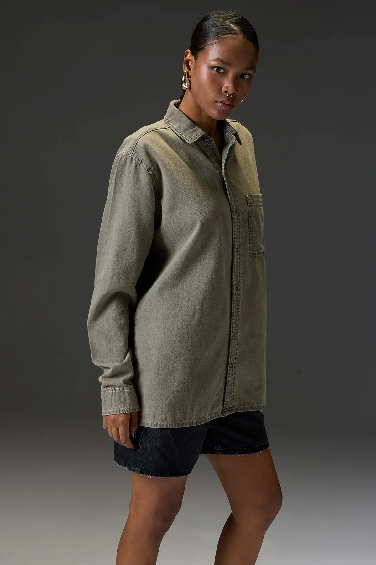 Denim Ef. Dessert Grey Women's Shirt