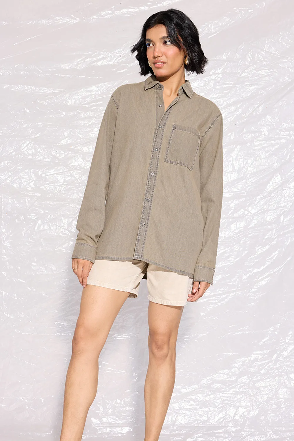 Dessert Grey Denim Ef. Women's Shirt