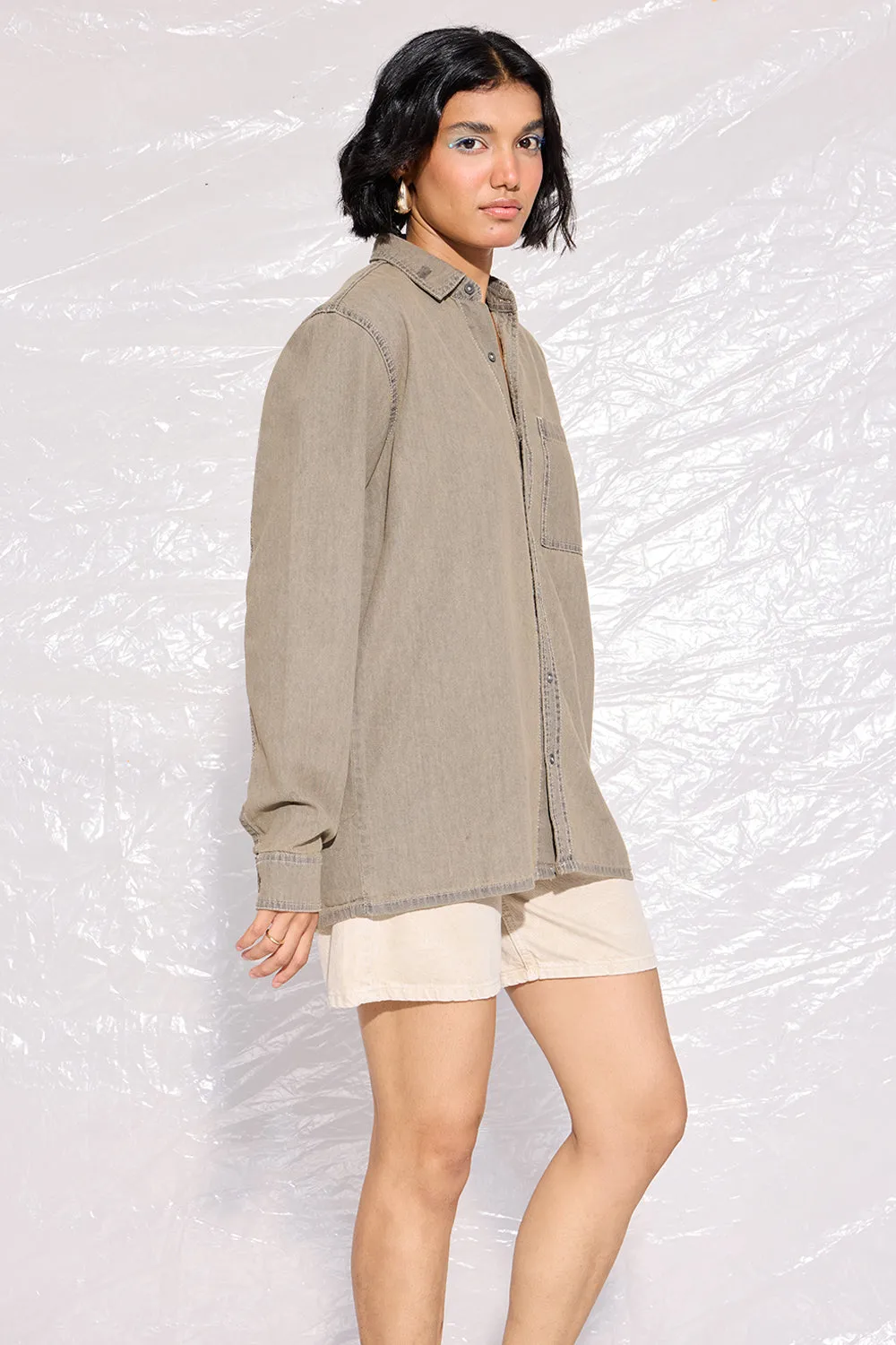 Dessert Grey Denim Ef. Women's Shirt