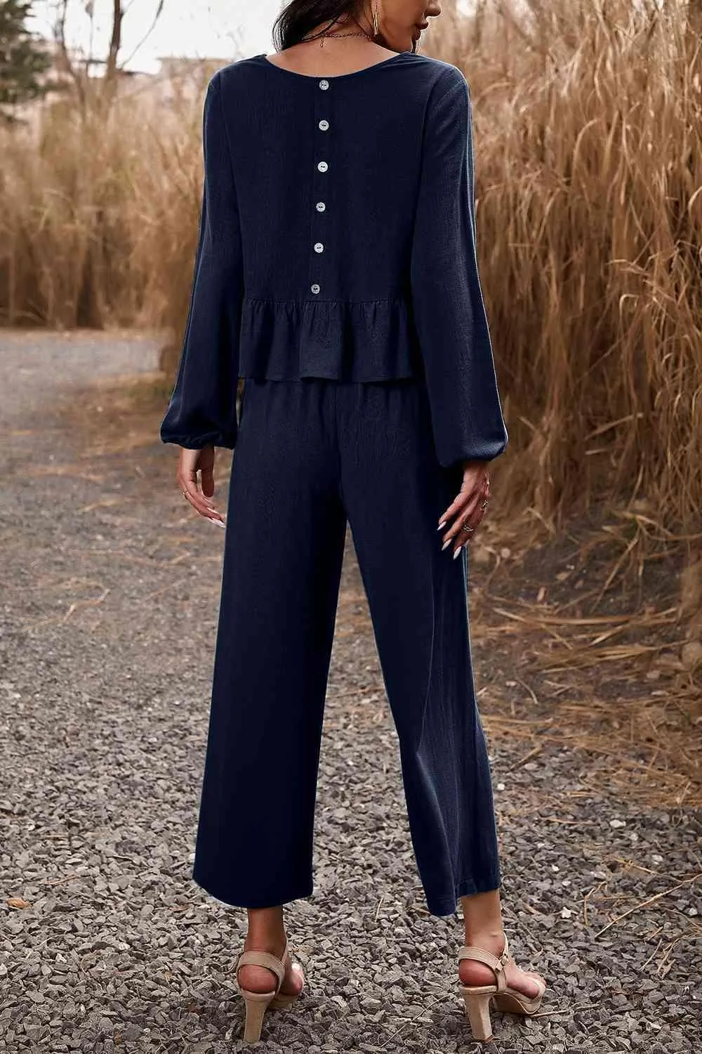 Elegantly Comfy Cropped Wide Leg Pants And Top Set