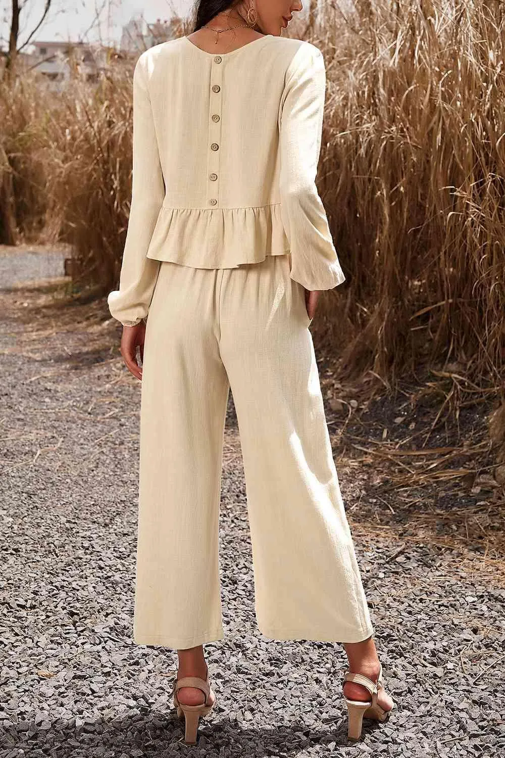 Elegantly Comfy Cropped Wide Leg Pants And Top Set