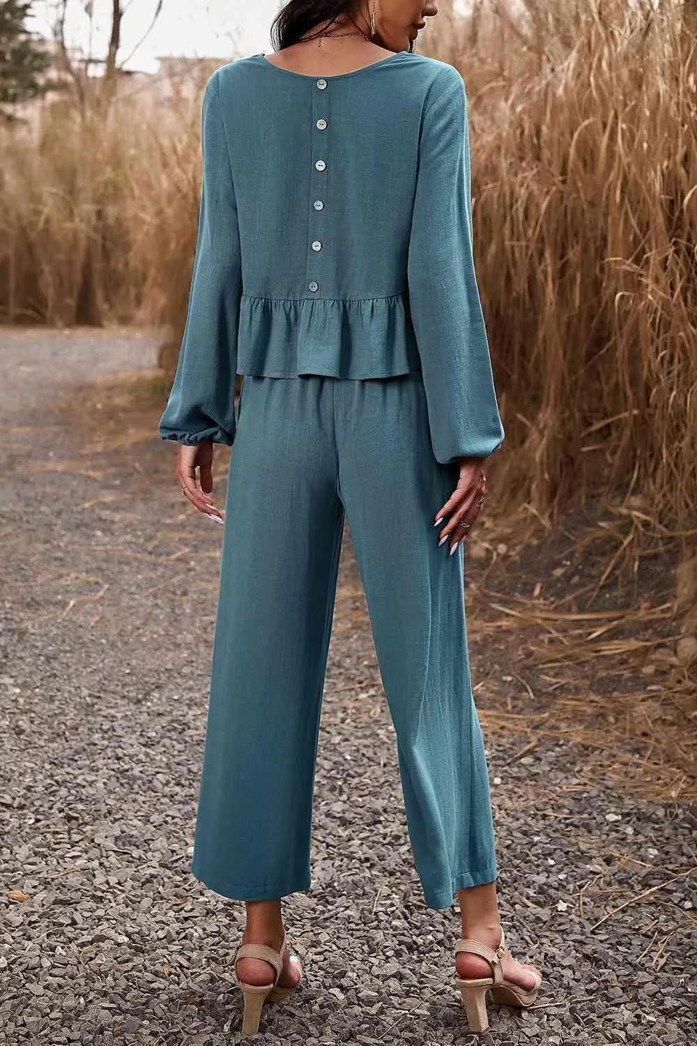 Elegantly Comfy Cropped Wide Leg Pants And Top Set