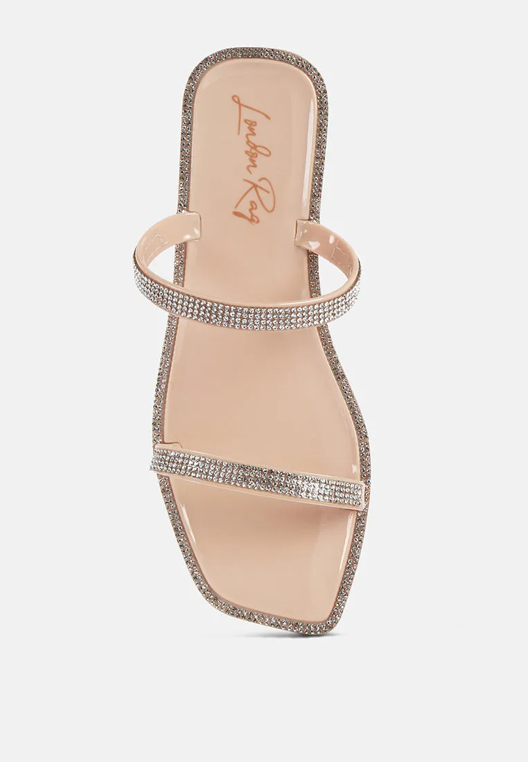 Fenta Diamante Detail Jelly Flats by London Rag