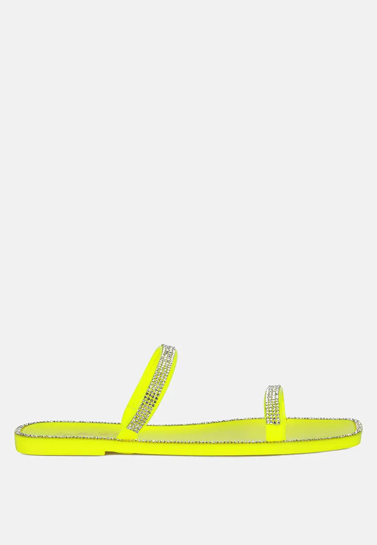 Fenta Diamante Detail Jelly Flats by London Rag