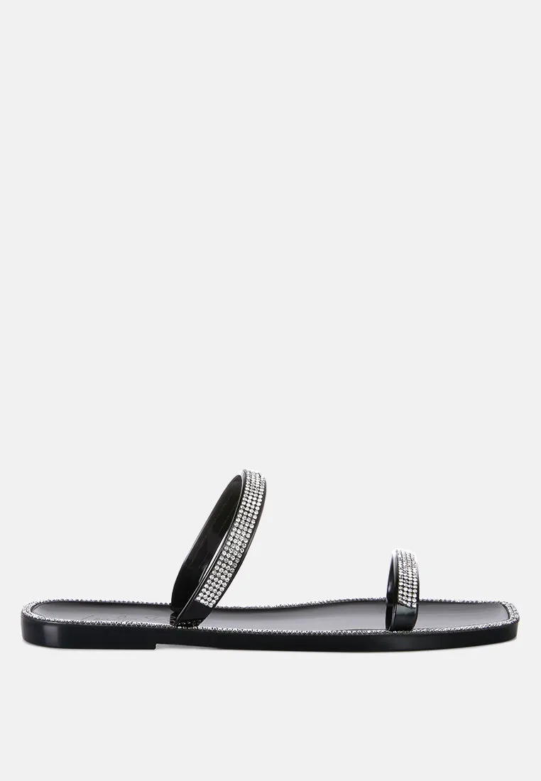 Fenta Diamante Detail Jelly Flats by London Rag