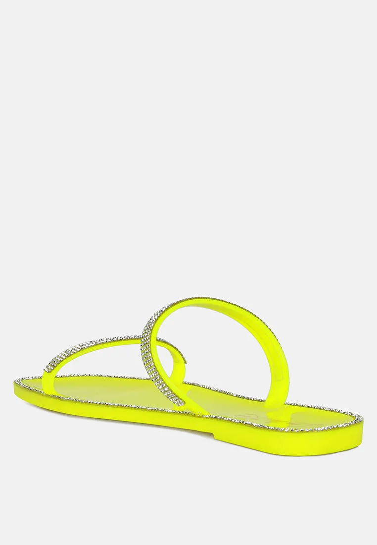 Fenta Diamante Detail Jelly Flats by London Rag