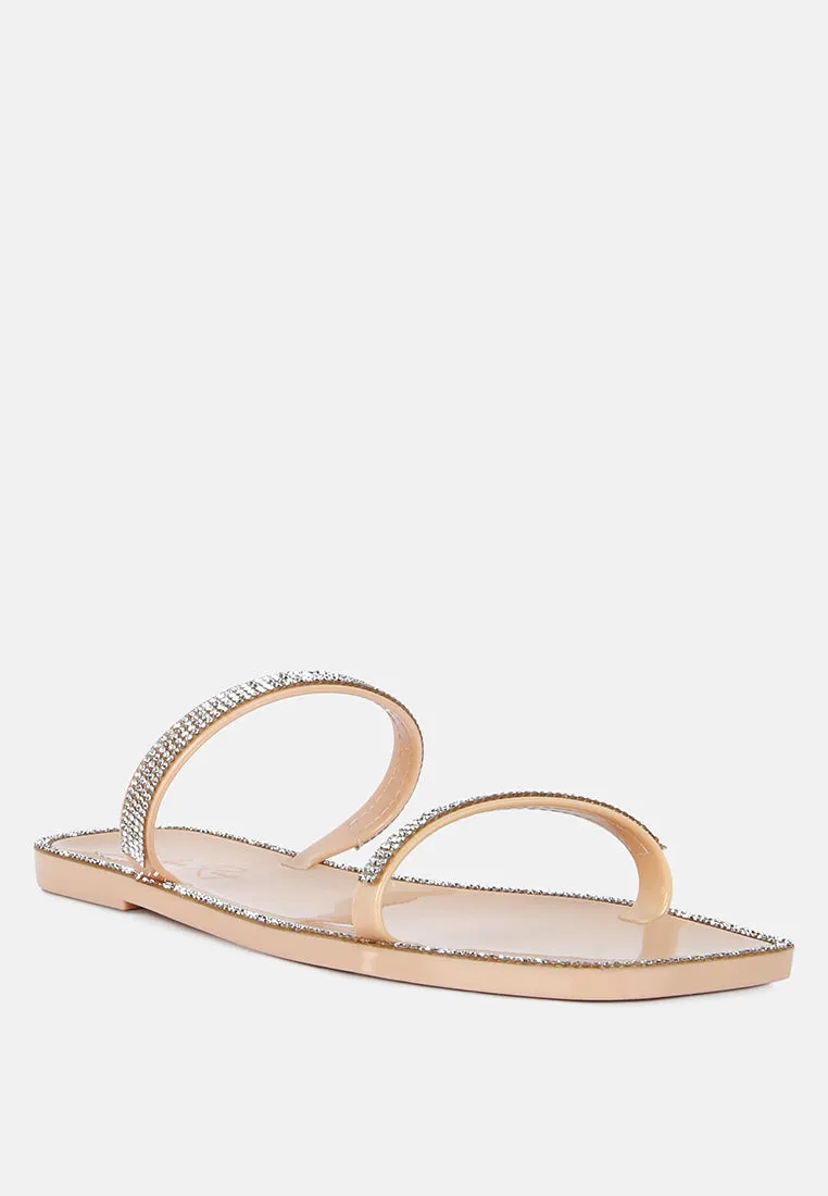 Fenta Diamante Detail Jelly Flats by London Rag
