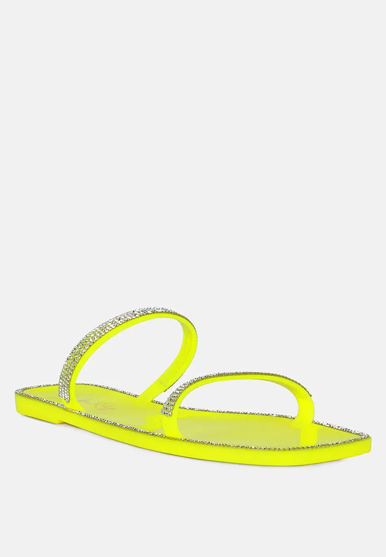 Fenta Diamante Detail Jelly Flats by London Rag