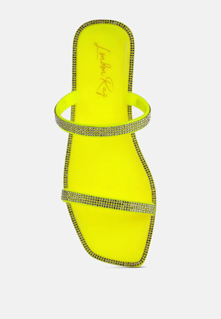 Fenta Diamante Detail Jelly Flats by London Rag