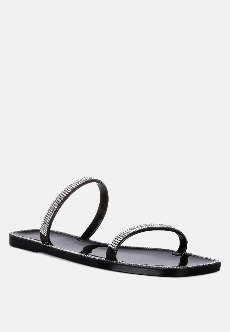 Fenta Diamante Detail Jelly Flats by London Rag