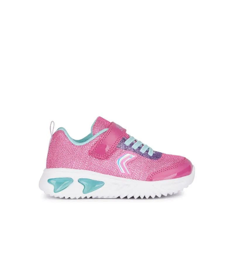 Geox Girls Pink Slip In Light Up Glitter Mesh Trainer Assister - J45E9A