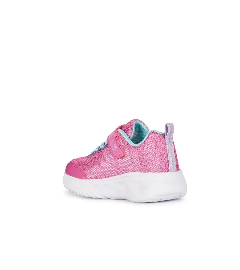Geox Girls Pink Slip In Light Up Glitter Mesh Trainer Assister - J45E9A