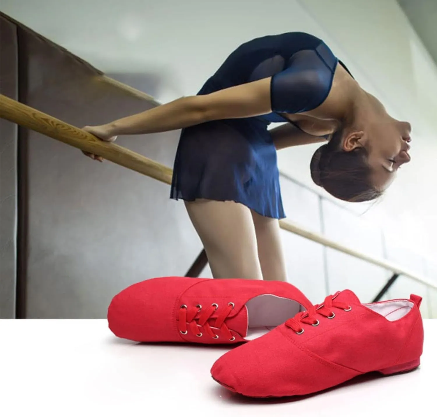 Girl Sneakers Unisex Kids Canvas Dance Shoes Jazz Shoes for Teens Girls Dance Boots Split Sole Ballroom Dancing Flat