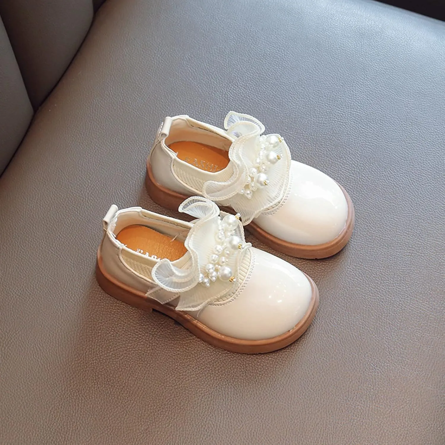 Girls Low Heel Shoes PU Dress Shoes Casual Shoes for Wedding Tennis Shoes for Girls Size 6