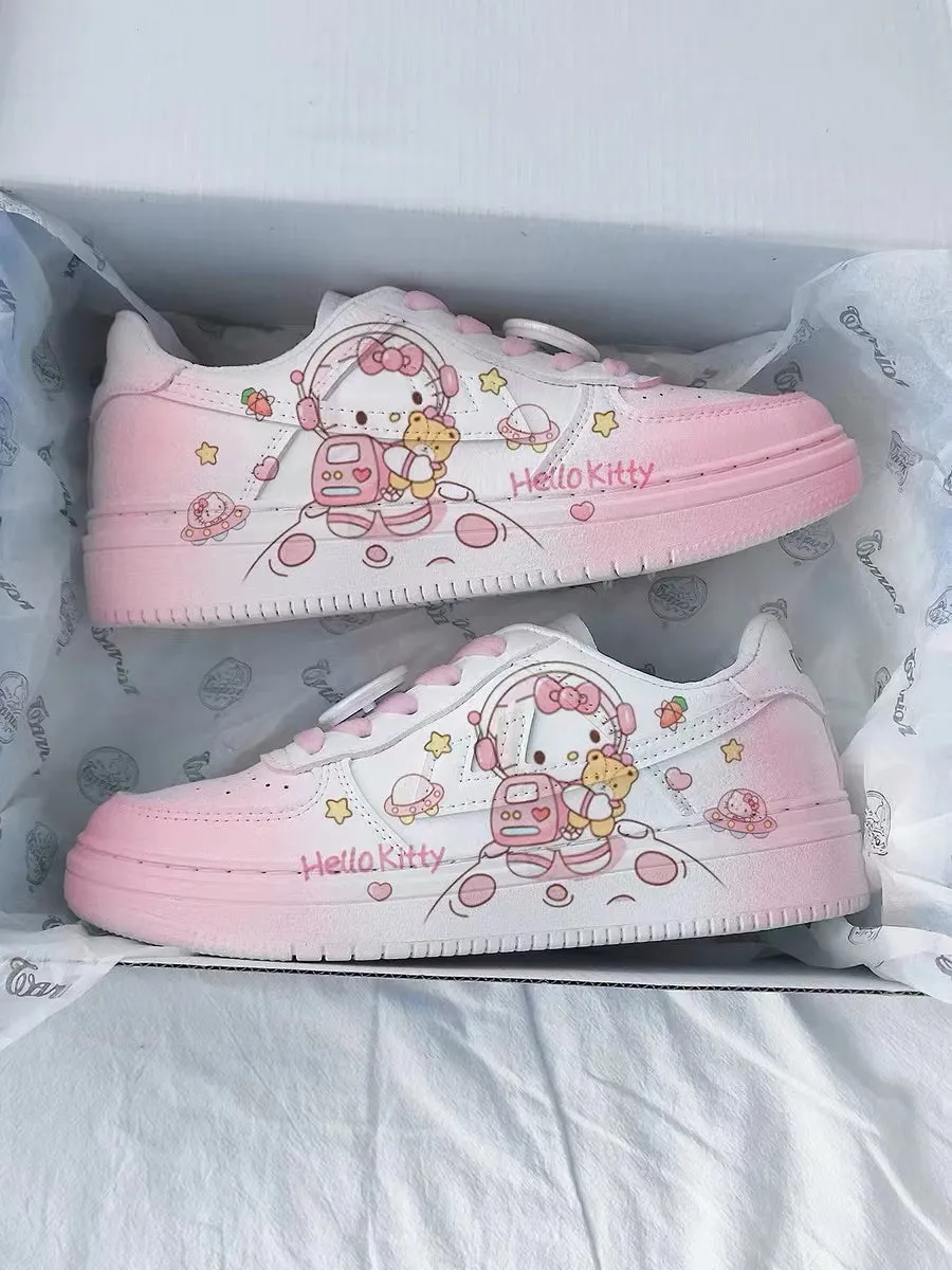 Hello Kitty Inspired Pink and White Gradient Sneakers Trainers Runners