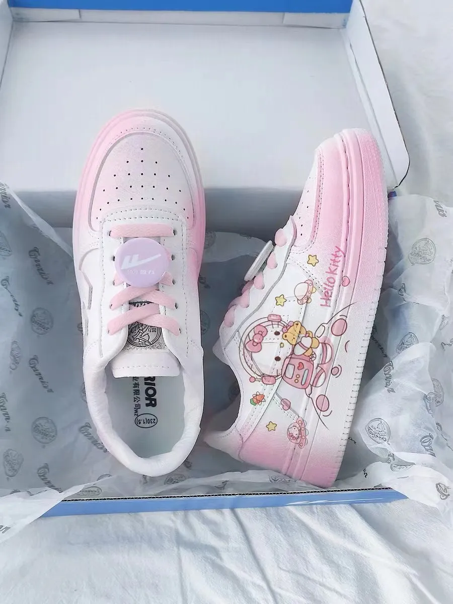 Hello Kitty Inspired Pink and White Gradient Sneakers Trainers Runners