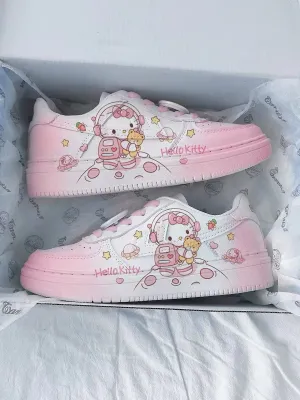 Hello Kitty Inspired Pink and White Gradient Sneakers Trainers Runners