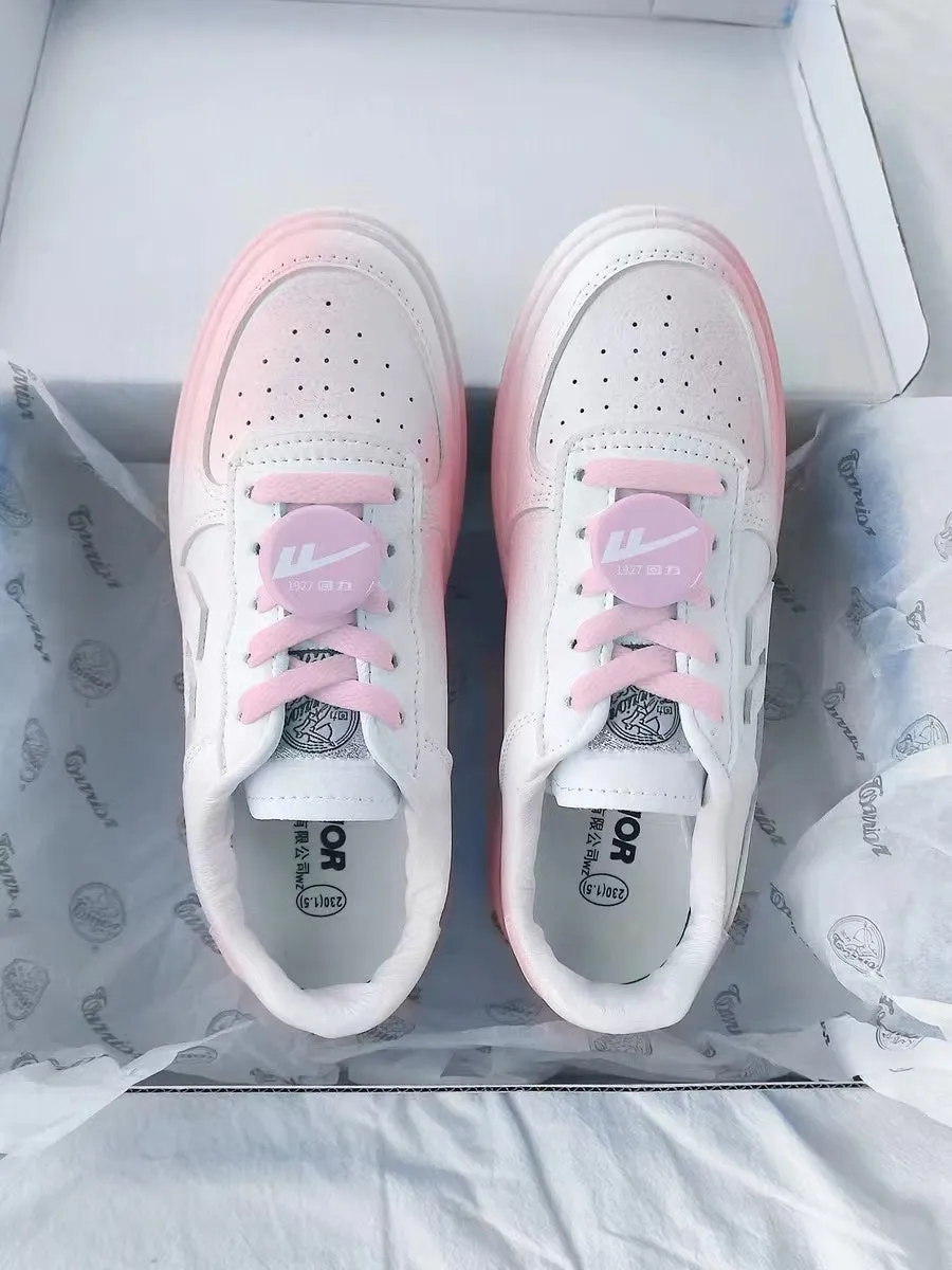 Hello Kitty Inspired Pink and White Gradient Sneakers Trainers Runners