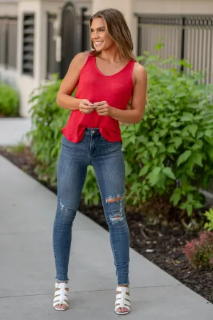 High Waist Skinny with Destroy