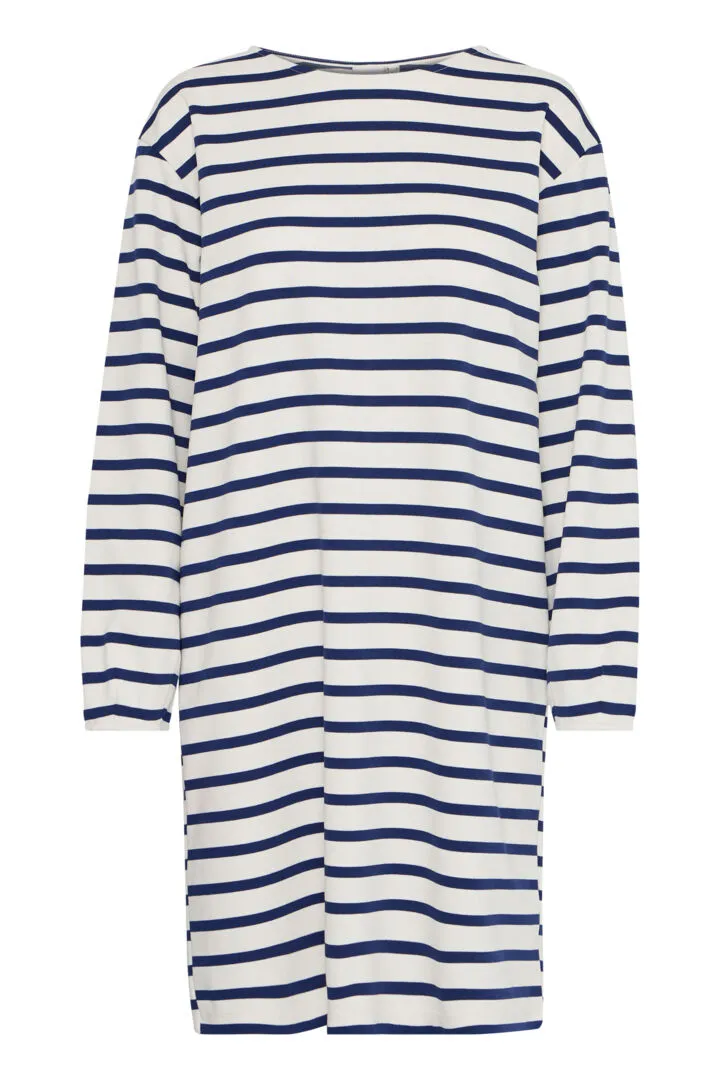 Ichi Tira striped bow detail dress Birch