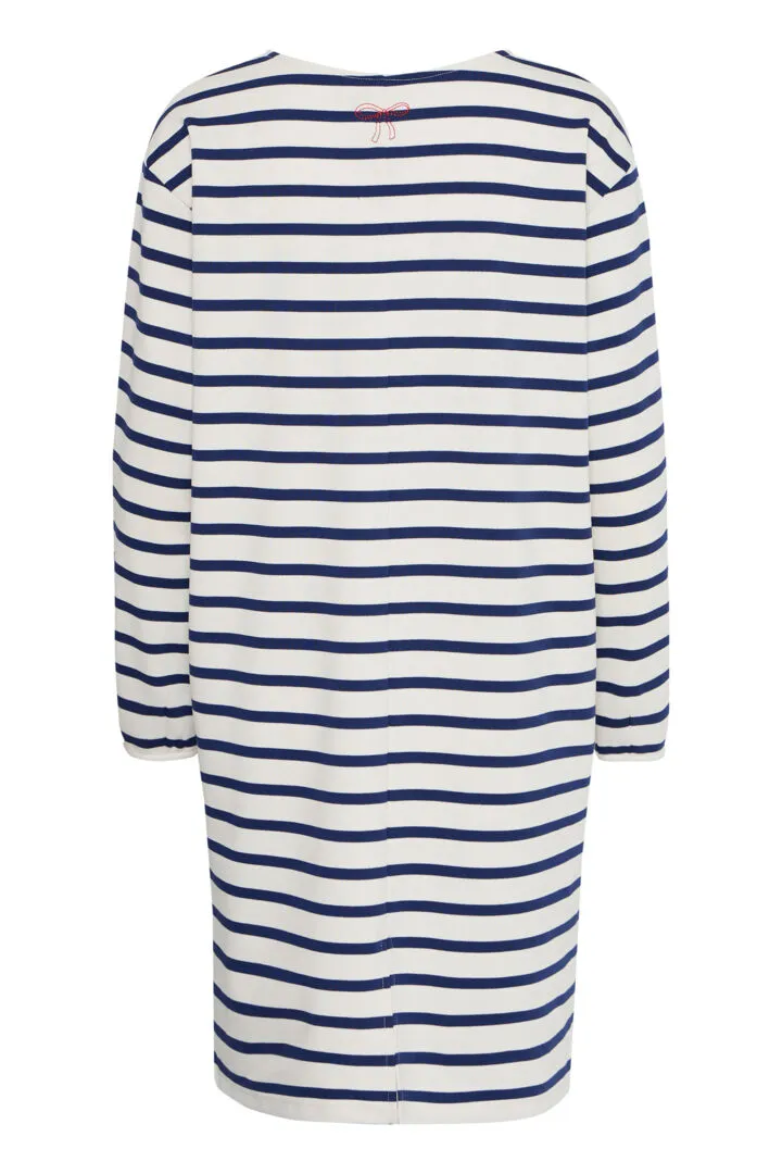 Ichi Tira striped bow detail dress Birch