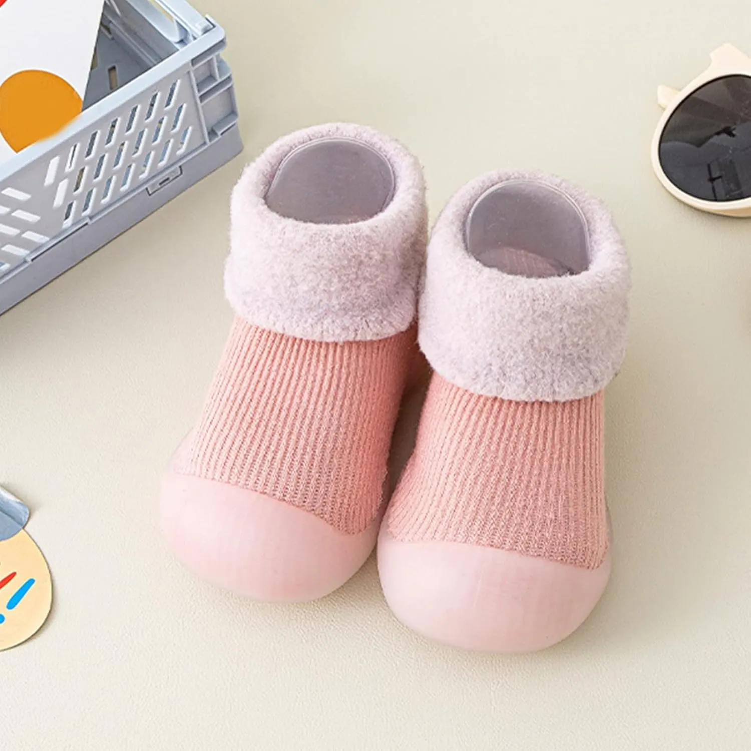 Infant Boys Girls Shoes Toddler Fleece WarmThe Floor Non Slip Prewalker Shoes Baby Girl Size 4