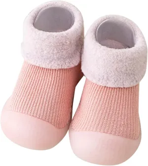 Infant Boys Girls Shoes Toddler Fleece WarmThe Floor Non Slip Prewalker Shoes Baby Girl Size 4