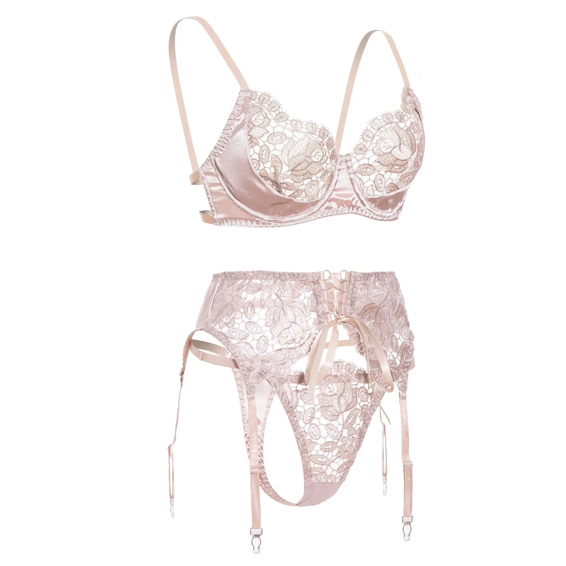 Iridescent Elegance Lace Lingerie Set