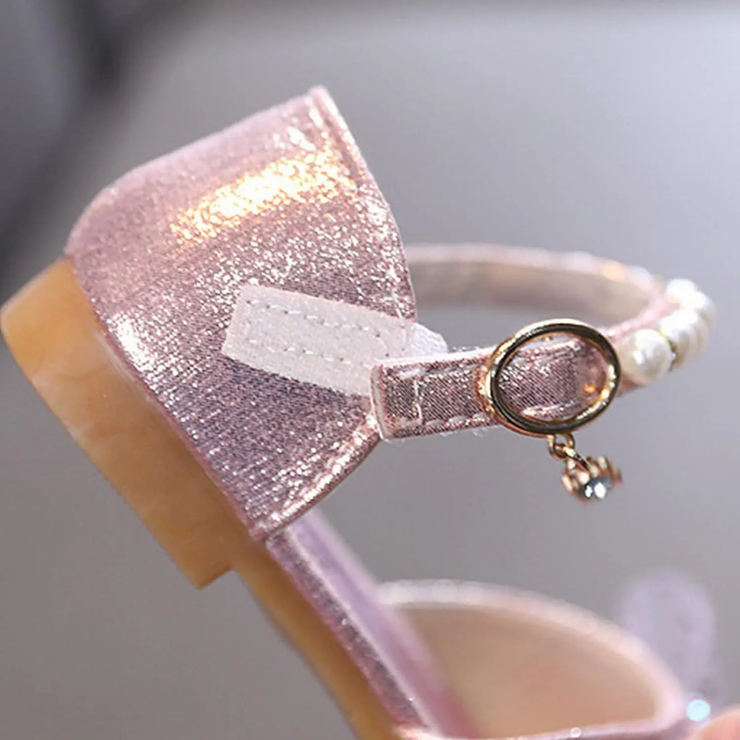 Kids Girls Dress Shoes Glitter Sequins Princess Sandals Low Heels Mary Jane Party Dance Shoes Rhinestone Sandals