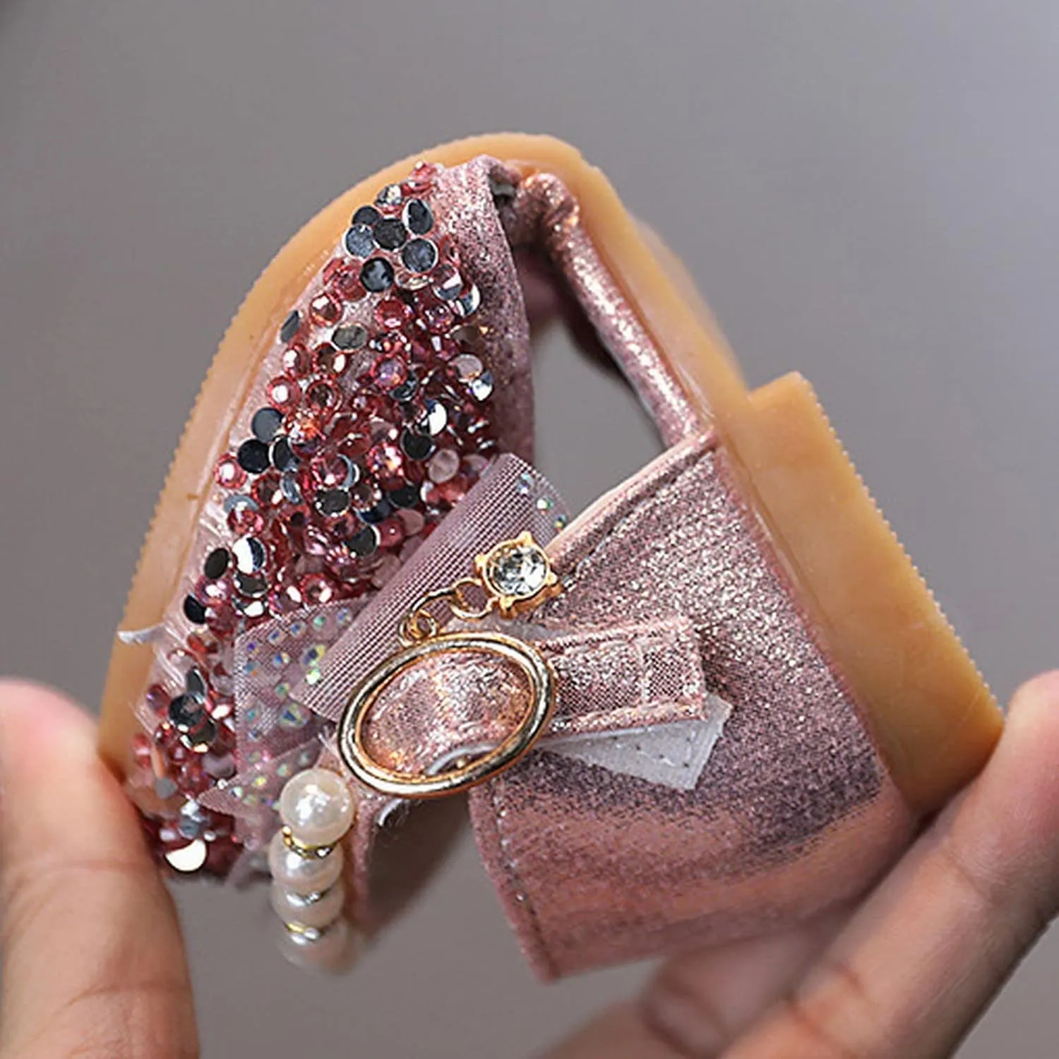 Kids Girls Dress Shoes Glitter Sequins Princess Sandals Low Heels Mary Jane Party Dance Shoes Rhinestone Sandals