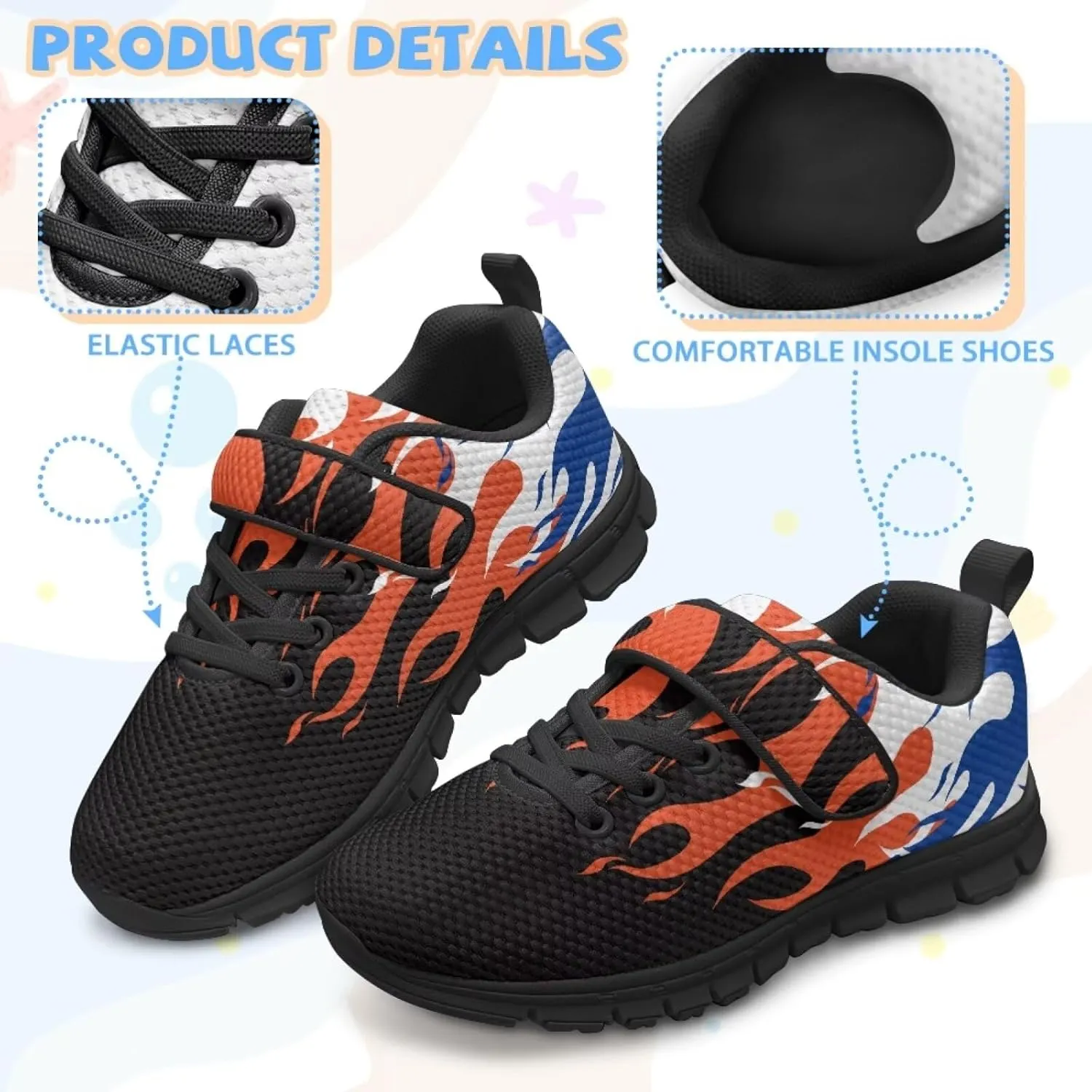Kids Shoes for Boys Breathable Lightweight Slip on Low Top Sneakers Breathable Mesh Athletic Casual Shoes