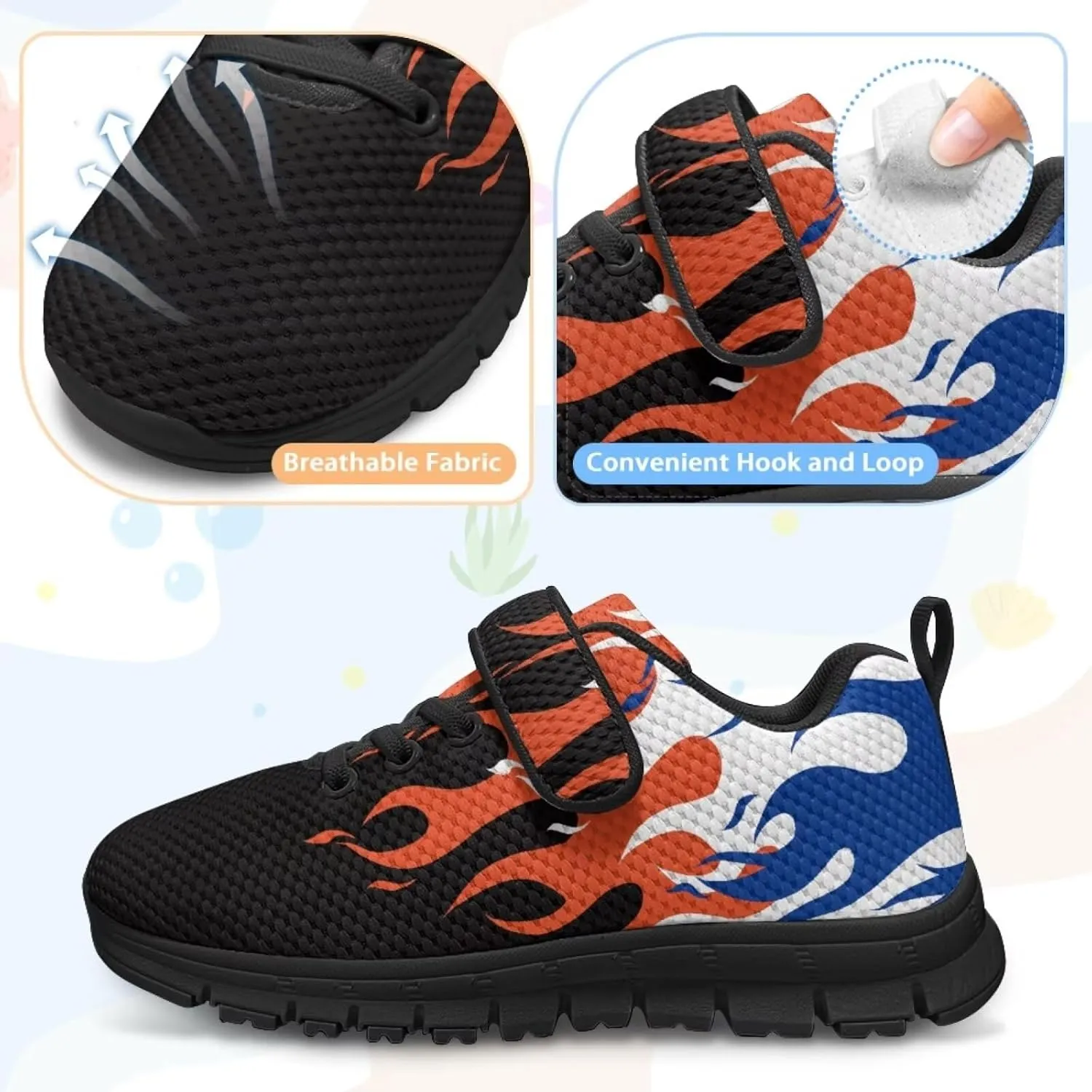 Kids Shoes for Boys Breathable Lightweight Slip on Low Top Sneakers Breathable Mesh Athletic Casual Shoes