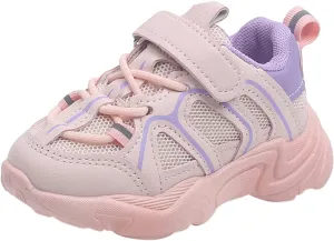 Kids Sneaker with Adjustable Strap, Comfort Support School Running Sport Shoes for Boys Girls Mesh Slip Boots Boys