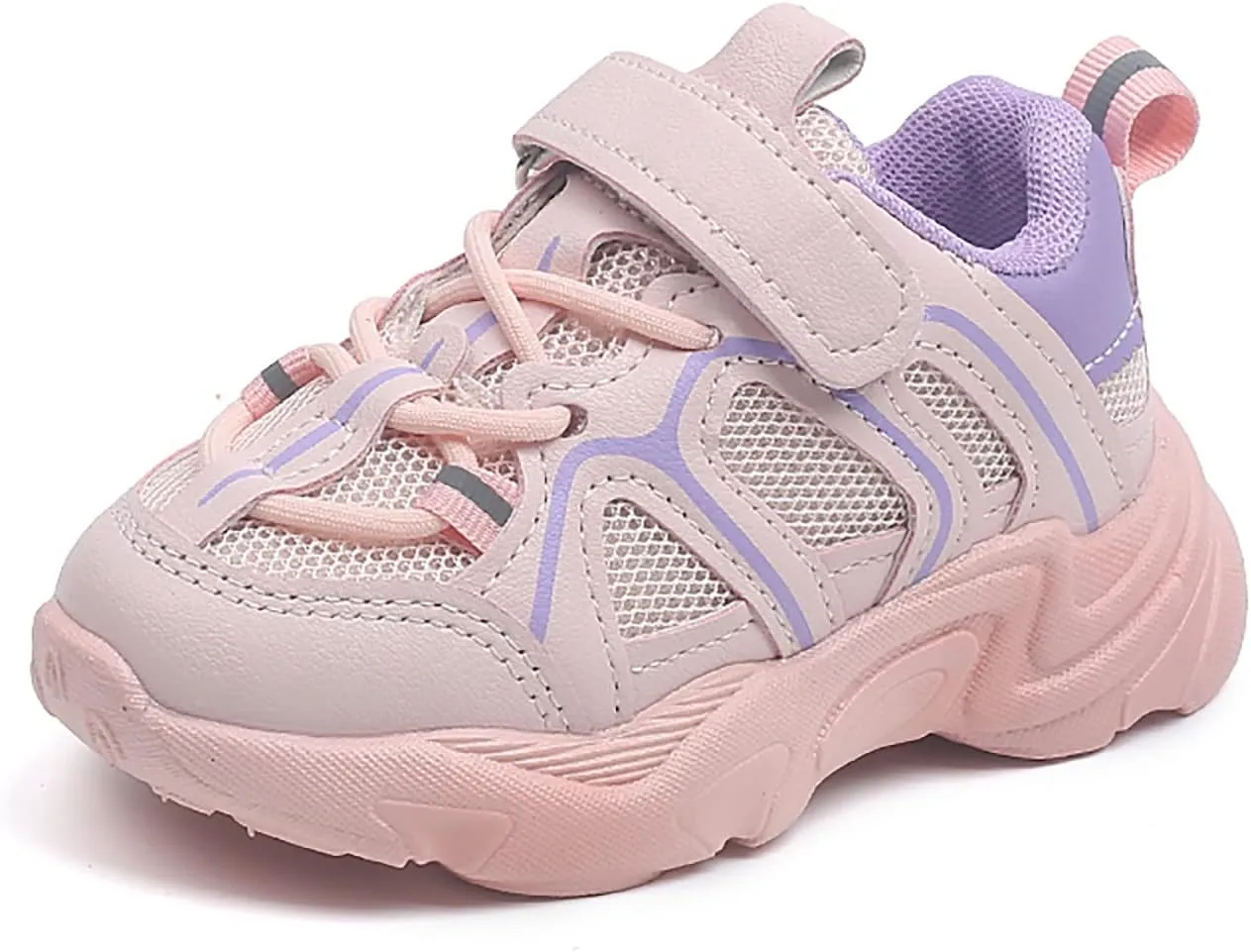 Kids Sneaker with Adjustable Strap, Comfort Support School Running Sport Shoes for Boys Girls Mesh Slip Boots Boys