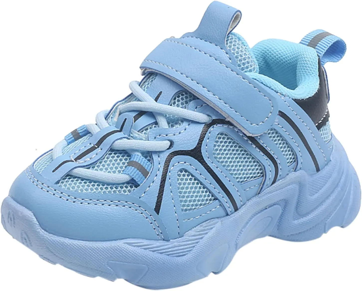 Kids Sneaker with Adjustable Strap, Comfort Support School Running Sport Shoes for Boys Girls Mesh Slip Boots Boys