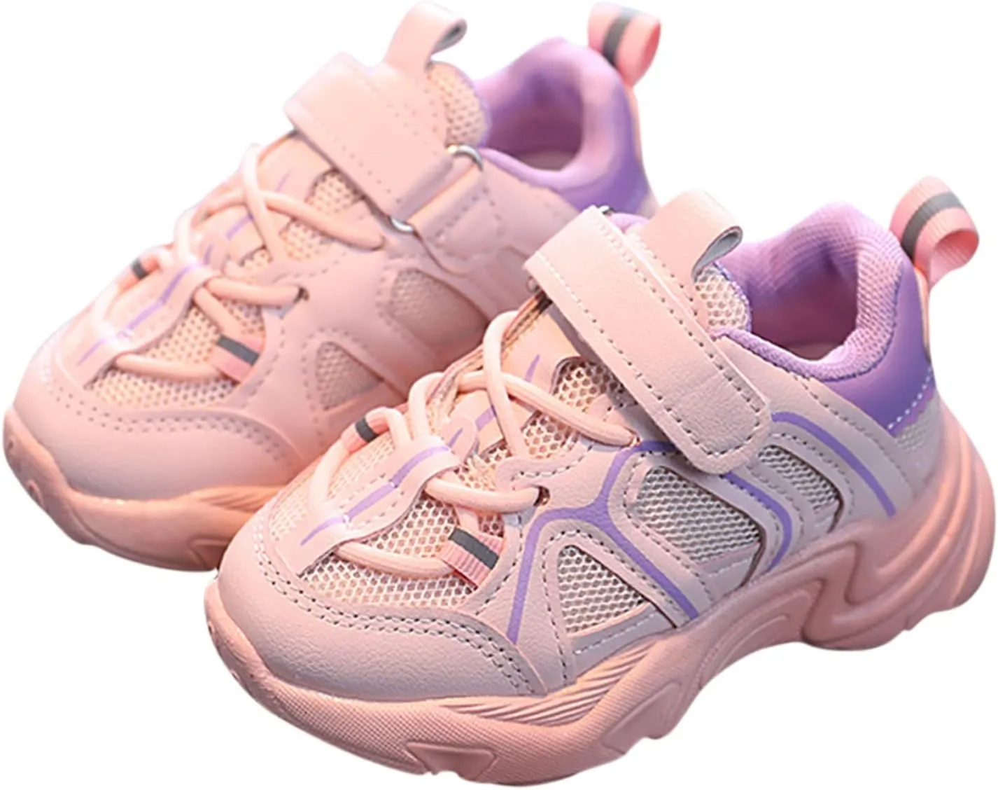 Kids Sneaker with Adjustable Strap, Comfort Support School Running Sport Shoes for Boys Girls Mesh Slip Boots Boys