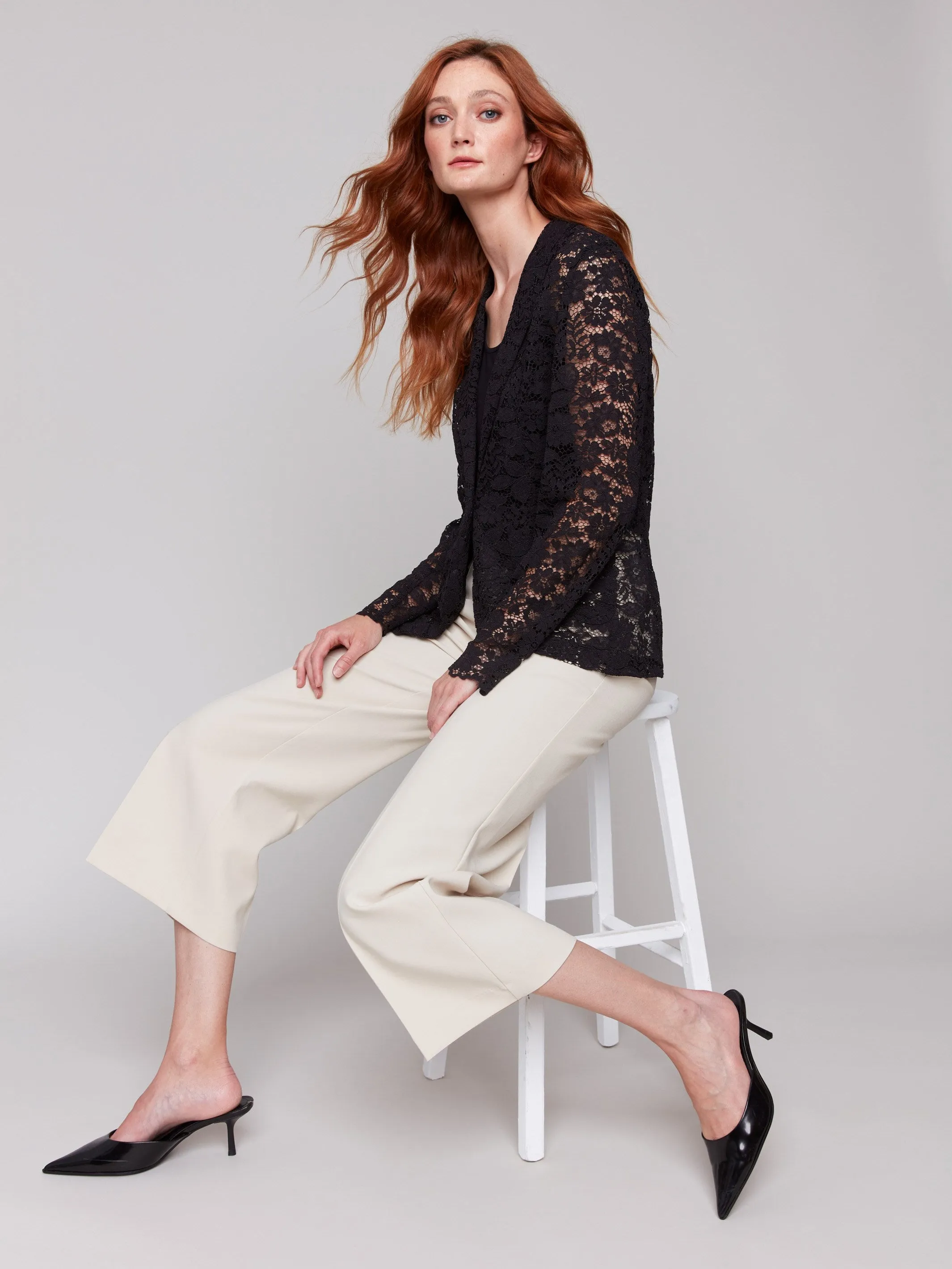 Lace Blazer - Black