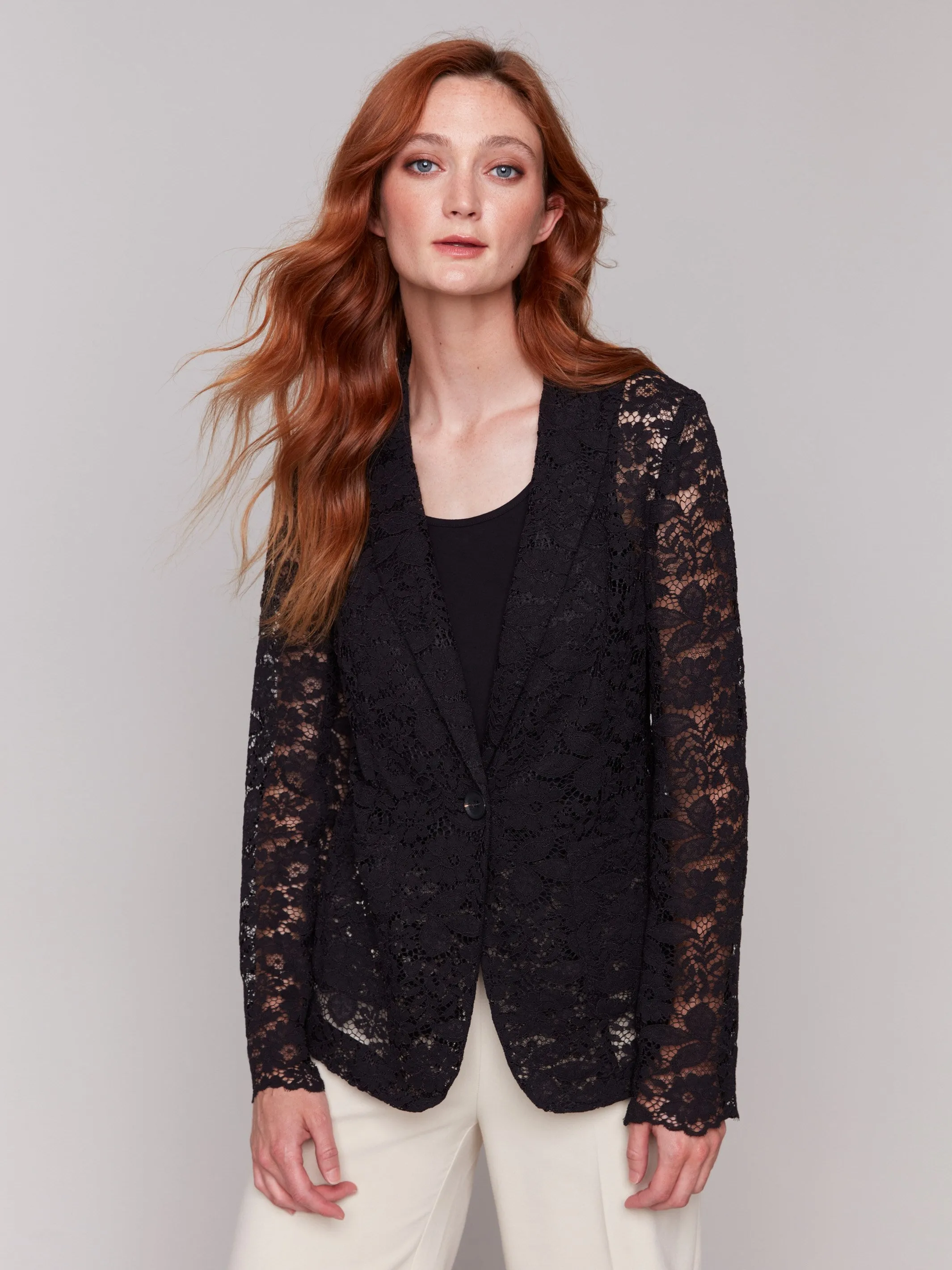 Lace Blazer - Black