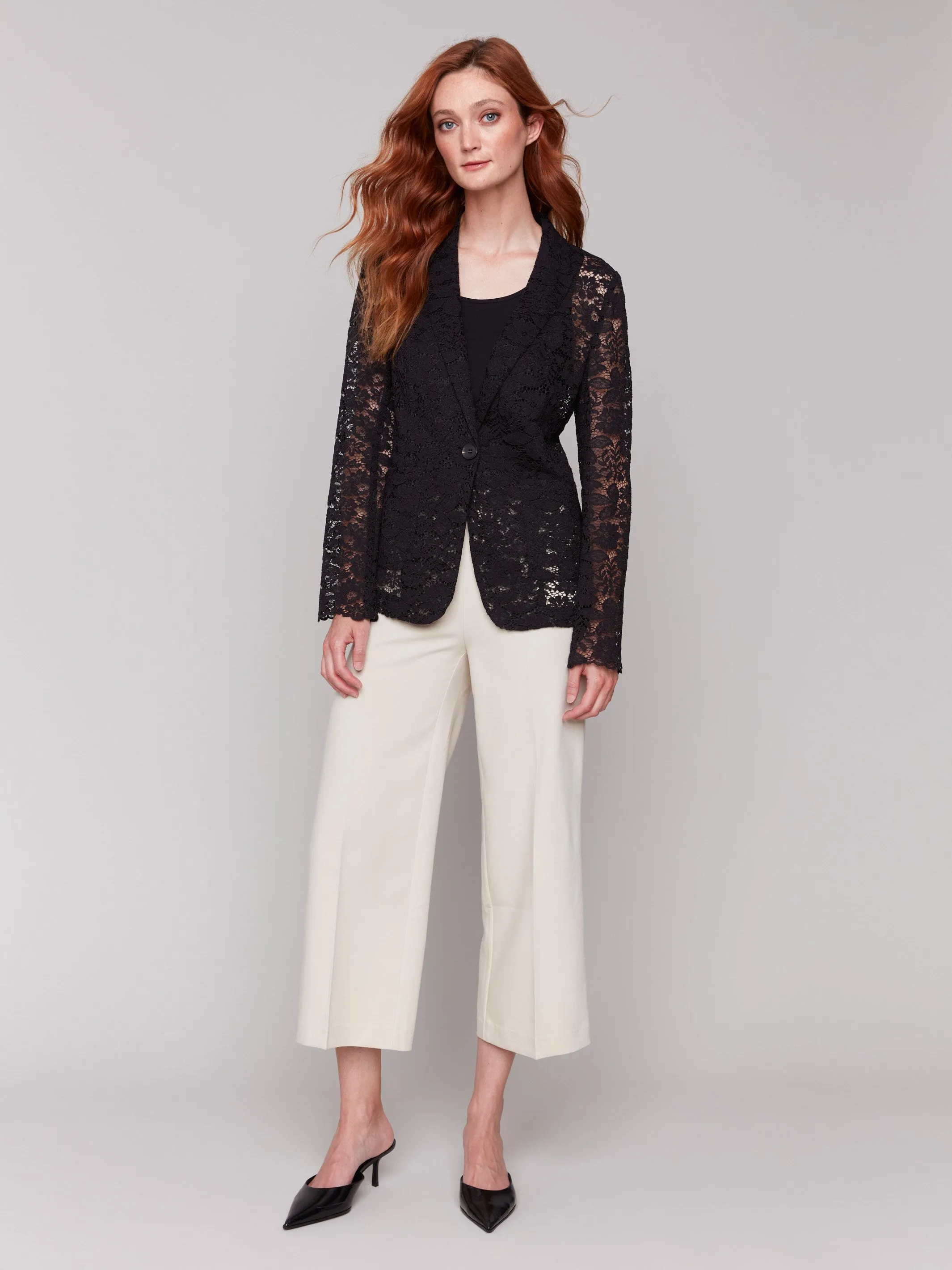 Lace Blazer - Black