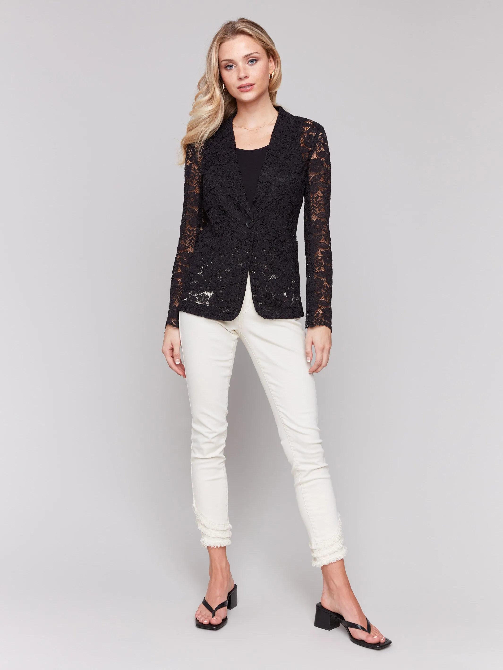 Lace Blazer - Black