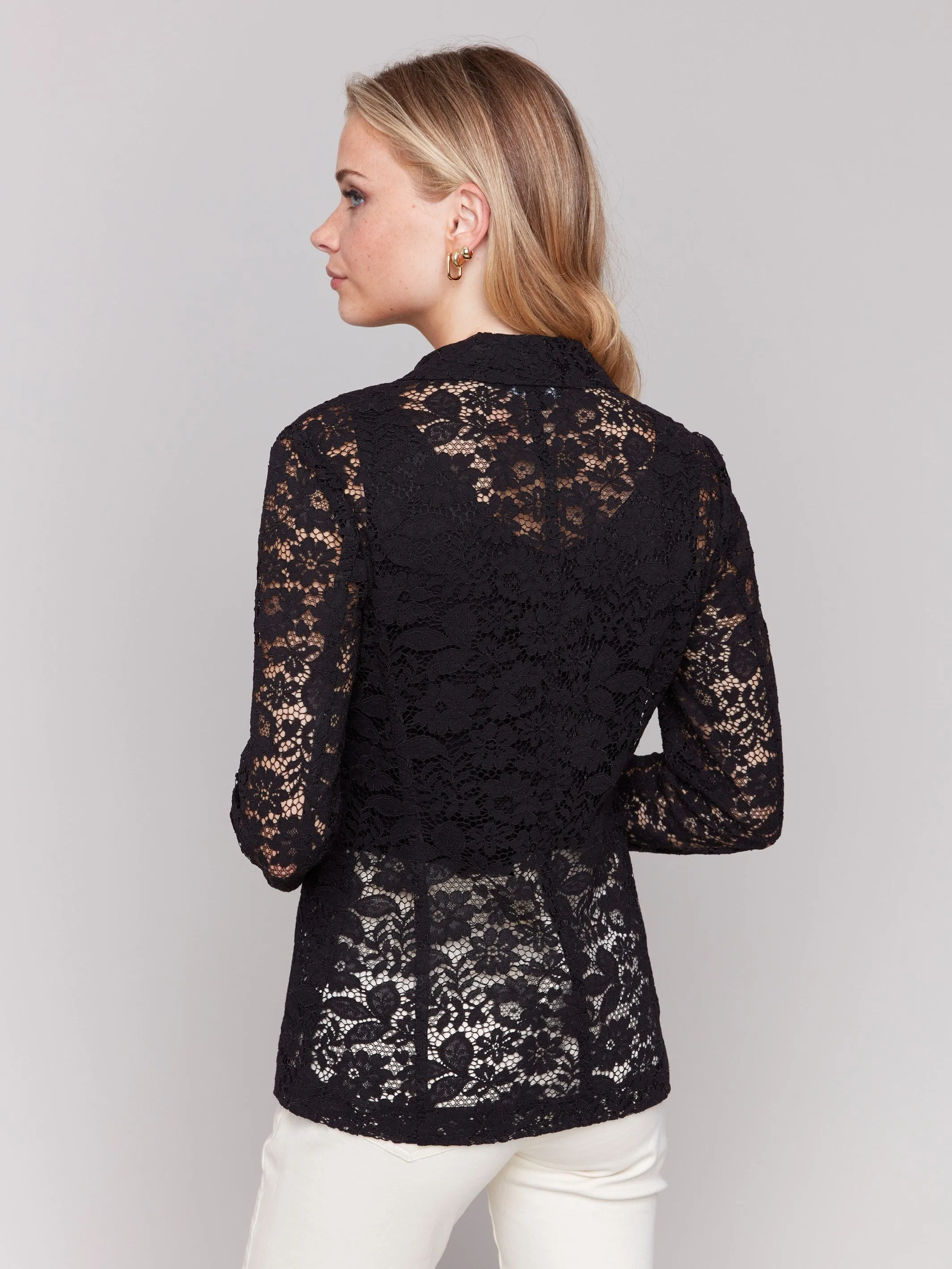Lace Blazer - Black