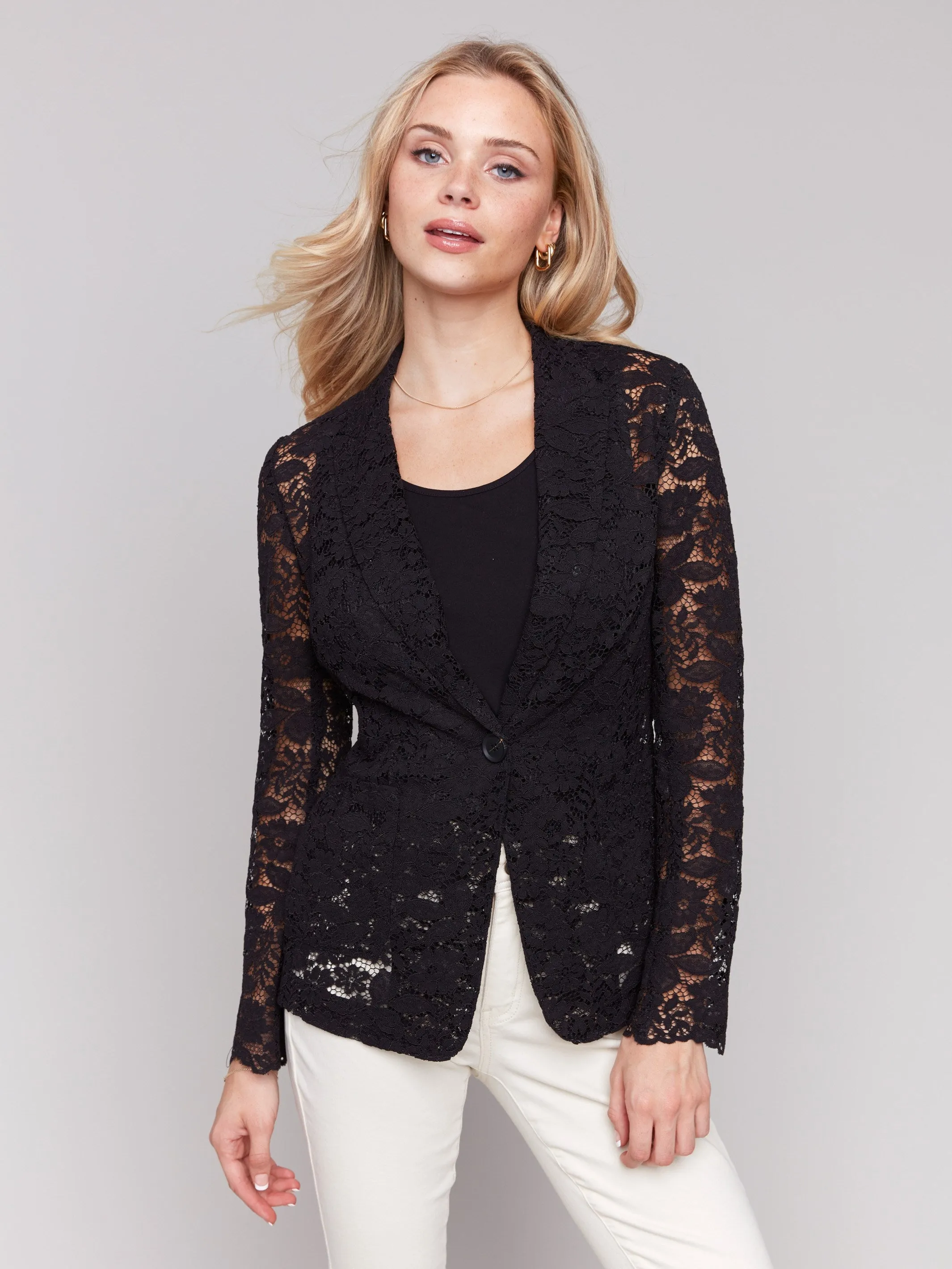 Lace Blazer - Black