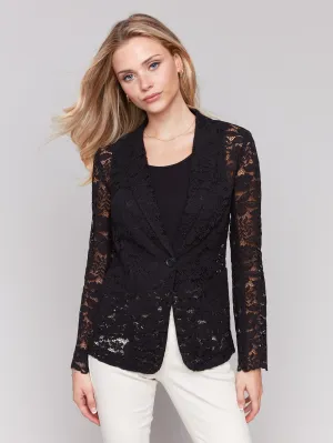 Lace Blazer - Black