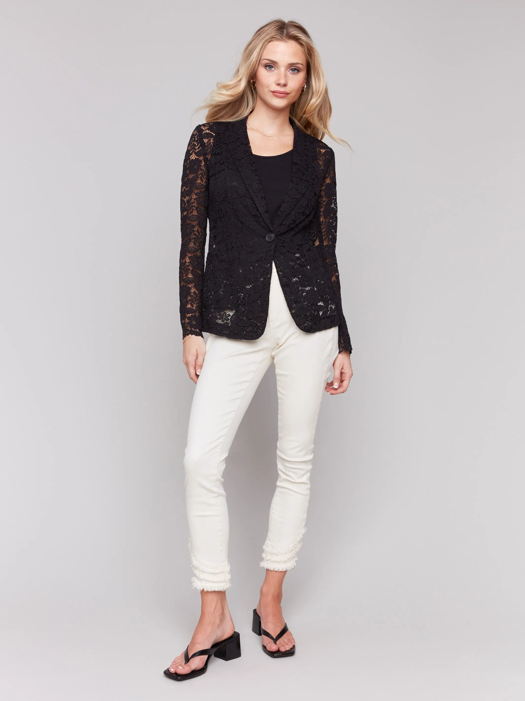 Lace Blazer - Black