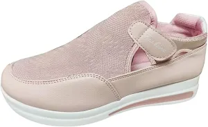 Lausiuoe Sneakers For Women Slip On Arch Support Walking Shoes Non Slip Fashion Casual Comfort Gym Sports Running Shoes